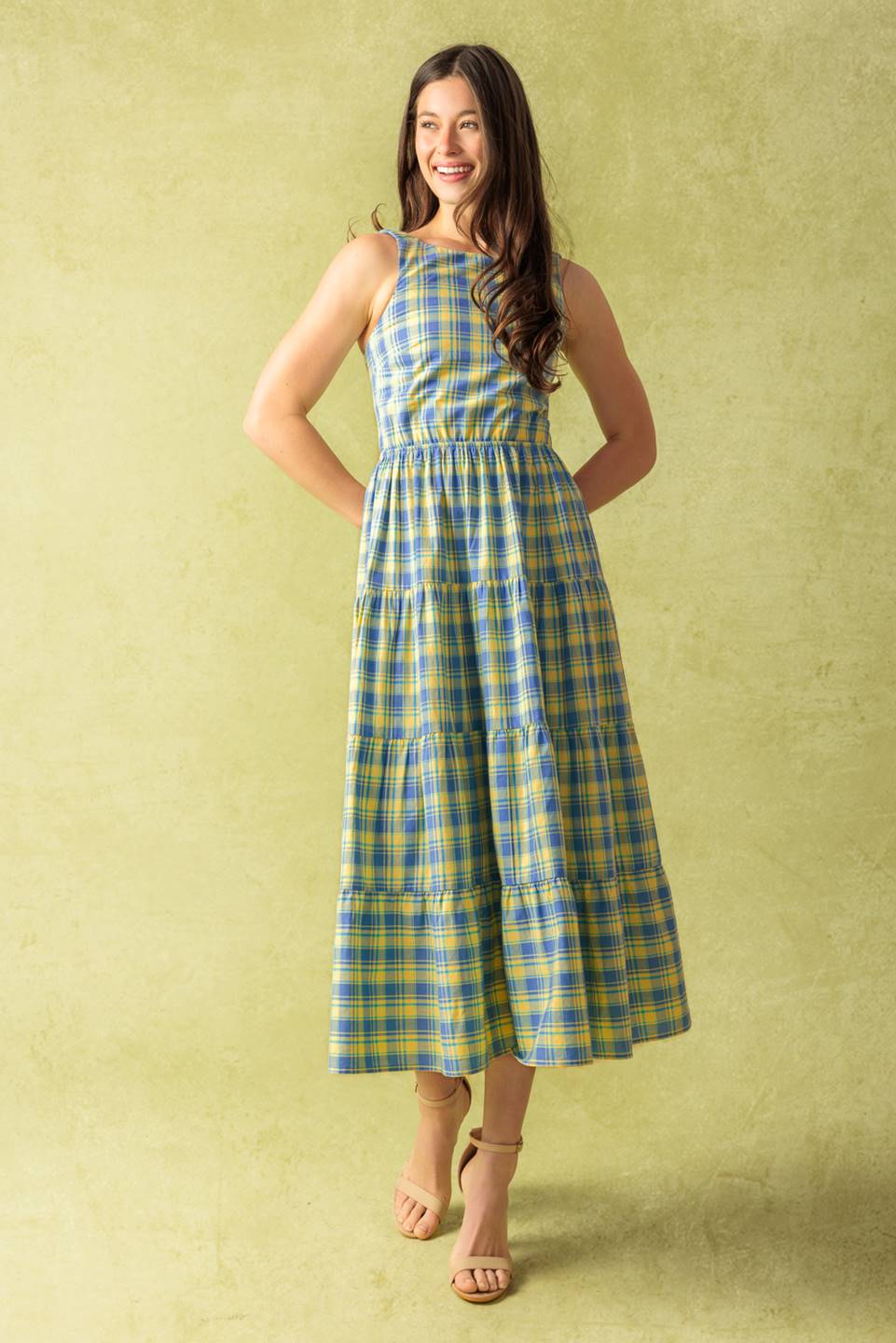START ALL OVER WOVEN MIDI DRESS Flying Tomato